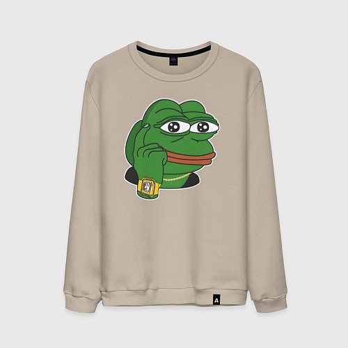 Мужской свитшот Пепе Лягушонок советует думать / Миндальный – фото 1