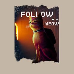 Свитшот хлопковый мужской STRAY FOLLOW MEOW, цвет: миндальный — фото 2