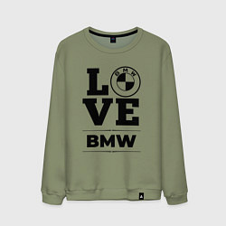 Свитшот хлопковый мужской BMW love classic, цвет: авокадо