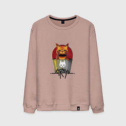 Свитшот хлопковый мужской Stray - Cat, цвет: пыльно-розовый