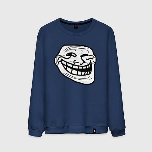 Мужской свитшот Тролльфейс улыбается мем / Тёмно-синий – фото 1