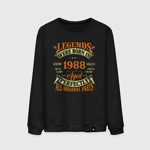 Мужской свитшот Легенды рождаются в 1988 / Черный – фото 1