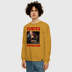 Свитшот хлопковый мужской DED SPACE, цвет: горчичный — фото 2