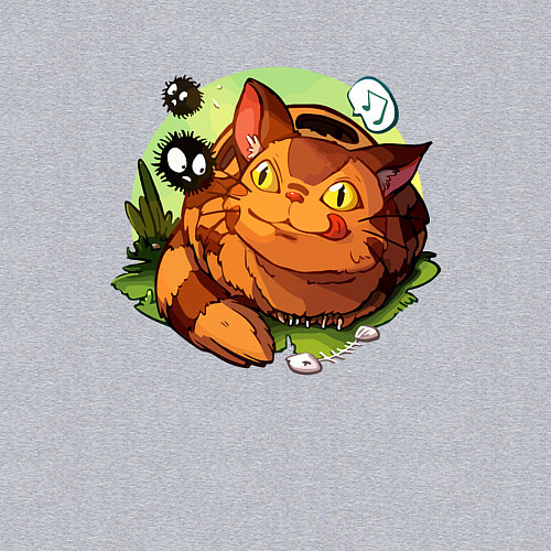 Мужской свитшот Котобус и сусуватари - мой сосед Тоторо / Меланж – фото 3