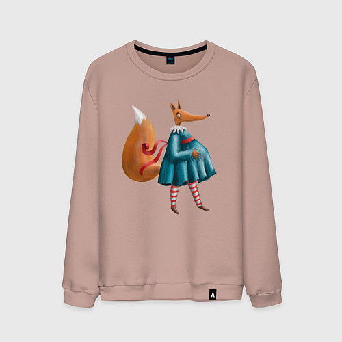 Мужской свитшот Беременная лисица / Пыльно-розовый – фото 1