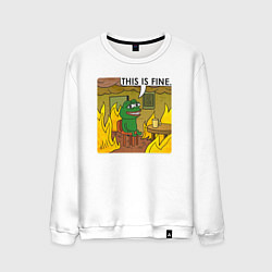 Свитшот хлопковый мужской Пепе Лягушонок в беде, цвет: белый