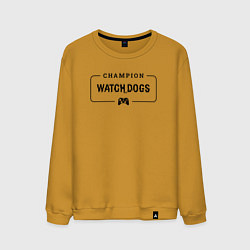 Свитшот хлопковый мужской Watch Dogs gaming champion: рамка с лого и джойсти, цвет: горчичный