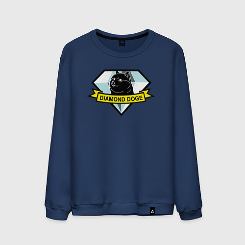 Мужской свитшот Пёс Доге на логотипе / Тёмно-синий – фото 1