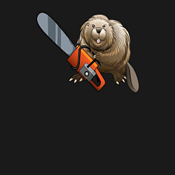 Свитшот хлопковый мужской Бобер с бензопилой, цвет: черный — фото 2