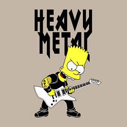 Свитшот хлопковый мужской Барт Симпсон - heavy metal, цвет: миндальный — фото 2