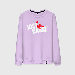 Свитшот хлопковый мужской Just cause - logo, цвет: лаванда