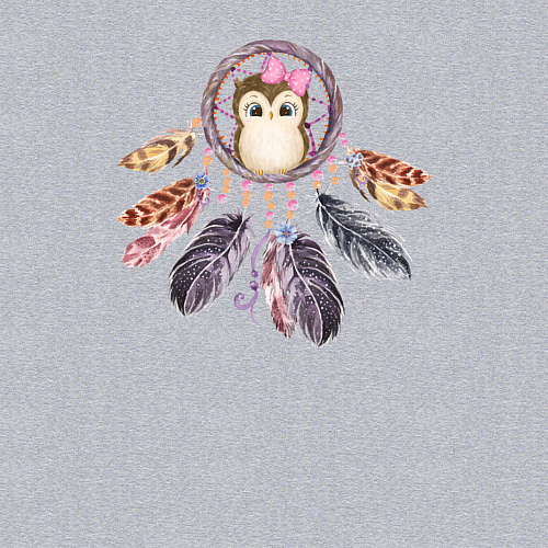 Мужской свитшот Сова и ловец сна / Меланж – фото 3