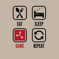 Свитшот хлопковый мужской Eat - sleep - Rust - repeat, цвет: миндальный — фото 2