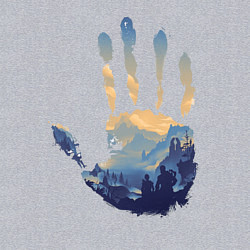 Свитшот хлопковый мужской Отпечаток ладони Кратоса, цвет: меланж — фото 2