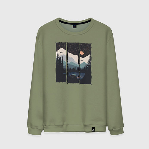 Мужской свитшот Бездорожье Сибирь / Авокадо – фото 1