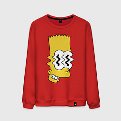 Свитшот хлопковый мужской Bart Simpson - glitch, цвет: красный