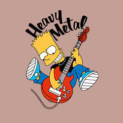 Свитшот хлопковый мужской Барт Симпсон - гитарист - heavy metal, цвет: пыльно-розовый — фото 2