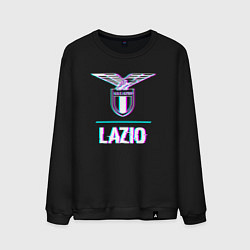 Свитшот хлопковый мужской Lazio FC в стиле glitch, цвет: черный