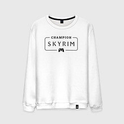 Свитшот хлопковый мужской Skyrim gaming champion: рамка с лого и джойстиком, цвет: белый