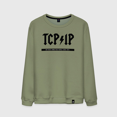 Мужской свитшот TCPIP Connecting people since 1972 / Авокадо – фото 1