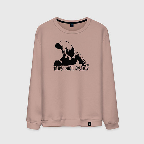 Мужской свитшот Олдскул дизлайк / Пыльно-розовый – фото 1