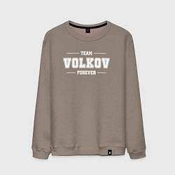 Свитшот хлопковый мужской Team Volkov forever - фамилия на латинице, цвет: утренний латте