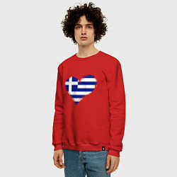 Свитшот хлопковый мужской Сердце - Греция, цвет: красный — фото 2