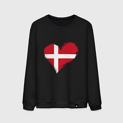 Свитшот хлопковый мужской Сердце - Дания, цвет: черный