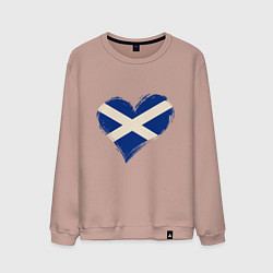 Свитшот хлопковый мужской Сердце - Шотландия, цвет: пыльно-розовый