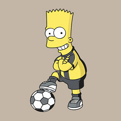 Свитшот хлопковый мужской Барт Симпсон - крутой футбольный форвард, цвет: миндальный — фото 2