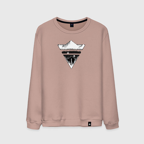 Мужской свитшот Девочка на медведе / Пыльно-розовый – фото 1