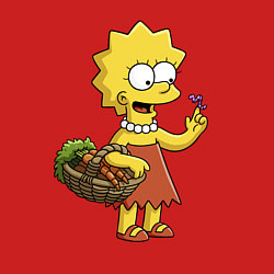 Свитшот хлопковый мужской Lisa Simpson с гусеницей на даче, цвет: красный — фото 2