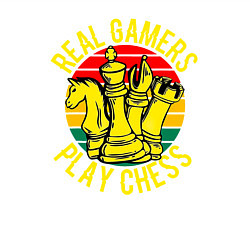 Свитшот хлопковый мужской Настоящие геймеры играют в шахматы, цвет: белый — фото 2