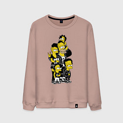 Свитшот хлопковый мужской Simpsons not dead! Motto, цвет: пыльно-розовый