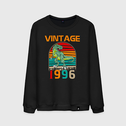 Мужской свитшот Винтажный динозавр 1996 года / Черный – фото 1