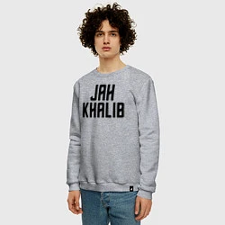 Свитшот хлопковый мужской Jah Khalib - ЛОГО, цвет: меланж — фото 2