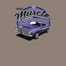 Свитшот хлопковый мужской Muscle garage, цвет: утренний латте — фото 2