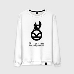 Свитшот хлопковый мужской Kingsman Секретная служба - logo, цвет: белый