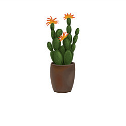 Свитшот хлопковый мужской Цветущий кактус, цвет: белый — фото 2