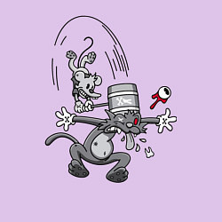 Свитшот хлопковый мужской Щекотка бьёт по башке царапку, цвет: лаванда — фото 2