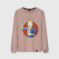 Свитшот хлопковый мужской Vault boy like, цвет: пыльно-розовый