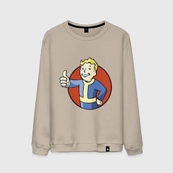 Свитшот хлопковый мужской Vault boy like, цвет: миндальный