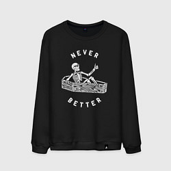 Свитшот хлопковый мужской Never better art, цвет: черный