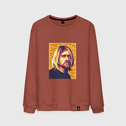 Свитшот хлопковый мужской Nirvana - Cobain, цвет: кирпичный