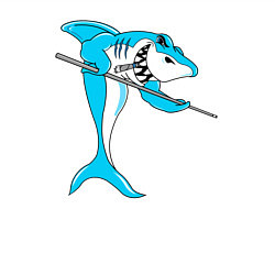 Свитшот хлопковый мужской Акула играет в бильярд, цвет: белый — фото 2