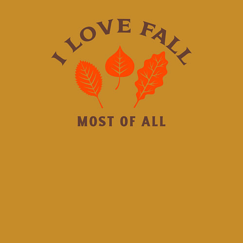 Мужской свитшот I love fall most of all / Горчичный – фото 3