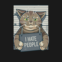 Свитшот хлопковый мужской I Hate People, цвет: черный — фото 2