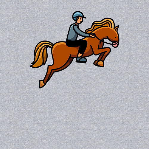 Мужской свитшот Наездник на лошади / Меланж – фото 3