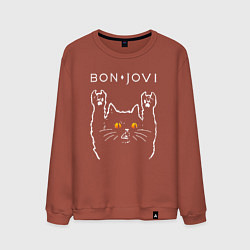 Мужской свитшот Bon Jovi rock cat