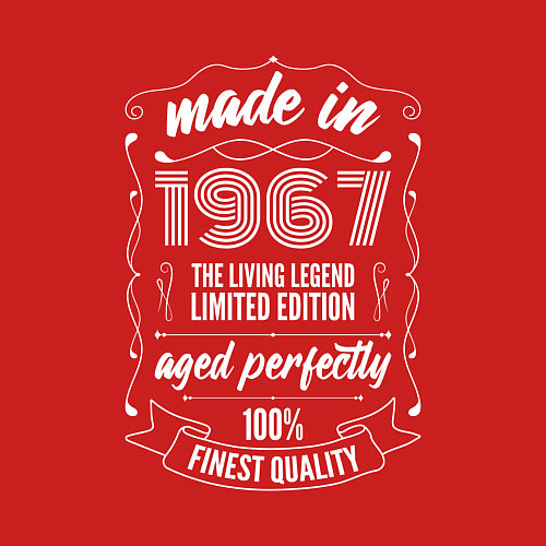 Мужской свитшот Made in 1967 retro old school / Красный – фото 3